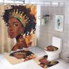 ZGDPBYF Bathroom Rugs Set Ultra Soft 3 Pieces Bath Rugs Non Slip, African American Woman Bathroom Mat, Bathroom Set with Toilet Rugs, Crown in A Beautiful, Perfect Plush Bathroom Mats view 2