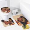 ZGDPBYF Bathroom Rugs Set Ultra Soft 3 Pieces Bath Rugs Non Slip, African American Woman Bathroom Mat, Bathroom Set with Toilet Rugs, Crown in A Beautiful, Perfect Plush Bathroom Mats view 3