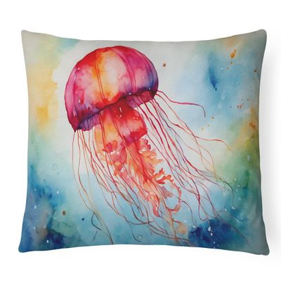 Caroline's Treasures DAC2791PW1216 Jellyfish Throw Pillow Machine Washable, Indoor Outdoor Decorative Pillow for Couch, Bed or Patio, 12HX16W