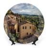 10" Decorative Plate Montepulciano Toscana Italy City Round Ceramic Plate with Display Stand Modern Porcelain Table Plate Wall Hanging Decoration for Home Office Collectible Art Souvenir view 1