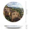 10" Decorative Plate Montepulciano Toscana Italy City Round Ceramic Plate with Display Stand Modern Porcelain Table Plate Wall Hanging Decoration for Home Office Collectible Art Souvenir view 2