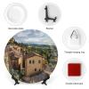 10" Decorative Plate Montepulciano Toscana Italy City Round Ceramic Plate with Display Stand Modern Porcelain Table Plate Wall Hanging Decoration for Home Office Collectible Art Souvenir view 3