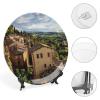 10" Decorative Plate Montepulciano Toscana Italy City Round Ceramic Plate with Display Stand Modern Porcelain Table Plate Wall Hanging Decoration for Home Office Collectible Art Souvenir view 4