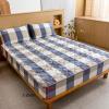 FCLDESHOP Bottom Fitted Sheet,Cotton Quilted Solid Color Fitted Sheets, Bedroom Holiday Home Skin-Friendly Anti-Slip Checkered Bed Cover,Light Pink,180 * 220cm+26cm view 4