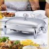 3 QT Chafing Dish Buffet Set | Food Warmers for Parties Buffet, Oven Safe Glass Serving Dish with Stainless Steel Base and Cover view 2