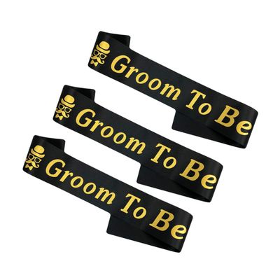 OKUMEYR 3pcs Groom Sash Letter Printing for Bachelor Party Comfortable and Festive Etiquette Belt for Wedding Celebrations