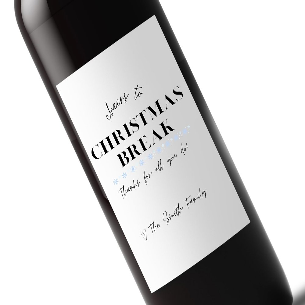 Custom Wine Label for Teacher | Preschool Teacher Gift | Teacher Holiday Gift | Wine Label for Teacher | Funny Wine Label | Custom Liquor Label Teacher | Christmas Gift From Class