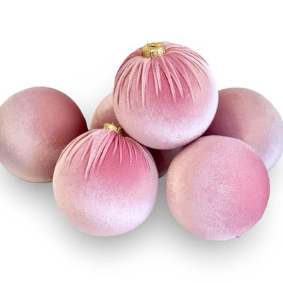 8'' Pink Christmas Handmade Velvet Ornaments, Bulk Christmas Balls, Christmas Tree Bulbs, Christmas Decorations, Christmas Gift Idea, Large Christmas Balls (27)