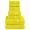 Elegant Comfort Premium Cotton 8-Piece Towel Set, Includes 4 Washcloths, 2 Hand Towels and 2 Bath Towels, 100% Turkish Cotton - Highly Absorbent and Super Soft Towels for Bathroom, Yellow view 1