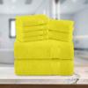Elegant Comfort Premium Cotton 8-Piece Towel Set, Includes 4 Washcloths, 2 Hand Towels and 2 Bath Towels, 100% Turkish Cotton - Highly Absorbent and Super Soft Towels for Bathroom, Yellow view 2