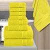 Elegant Comfort Premium Cotton 8-Piece Towel Set, Includes 4 Washcloths, 2 Hand Towels and 2 Bath Towels, 100% Turkish Cotton - Highly Absorbent and Super Soft Towels for Bathroom, Yellow view 3