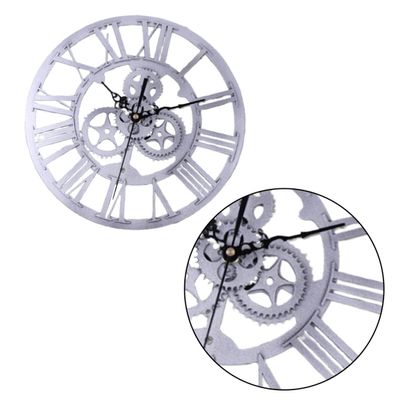 ARTIBETTER 1pc Wall Clock Creative Decorative Analog Clock for Living Room Bedroom and Kitchen Silent Non-Ticking Design Silver Finish