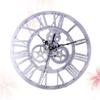 ARTIBETTER 1pc Wall Clock Creative Decorative Analog Clock for Living Room Bedroom and Kitchen Silent Non-Ticking Design Silver Finish view 2