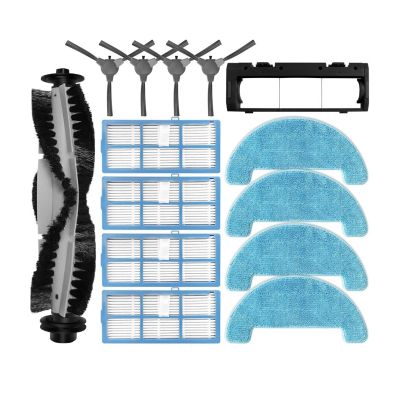 KAFTKO Vacuum Cleaner Main Side Brush, HEPA Filter, Mop Rag Replacement Accessories. Compatible for Bagotte BG600 / BG600 MAX / BG800 / BG800 MAX (Color : Set A)