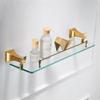 BAHELS Shower Caddy 2021 Bathroom Glass Shelf, Shower Organizer Tempered Glass Storage Cosmetic Shelf, Wall Mounted Golden Rose Gold Polished Finish Bathroom Organizer (Color : Gold) view 4