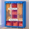 Amunpitic Closet Wardrobe with Doors, Cloth Closet Wardrobe with Hanging Rods, Portable Wardrobe Rack Easy to Assembly, for Hanging Clothes view 2