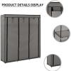 Amunpitic Closet Wardrobe with Doors, Cloth Closet Wardrobe with Hanging Rods, Portable Wardrobe Rack Easy to Assembly, for Hanging Clothes view 4