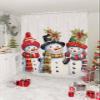 Christmas Shower Curtain, Christmas Hat Snowman Washable Shower Curtain with Hooks Bath Decor Fabric Shower Curtains for Bathroom, Hotel, Stalls, Bathtubs, 66x72 in view 2