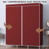 Amunpitic Portable Closet Wardrobe, Fabric Wardrobe with Hanging Rods, Wardrobe Closet for Bedroom, Living Room Easy to Assembly, for Hanging Clothes view 2