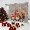 Christmas Shower Curtain, Retro Grey Christmas Squirrel Branch Ball Snowflake Washable Shower Curtain with Hooks Bath Decor Fabric Shower Curtains for Bathroom, Hotel, Stalls, Bathtubs, 36x72 in view 3