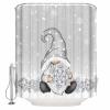 Christmas Shower Curtain, Winter Christmas Dwarf Snowflake Washable Shower Curtain with Hooks Bath Decor Fabric Shower Curtains for Bathroom, Hotel, Stalls, Bathtubs, 72x72 in view 1