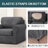 7-Piece Stretch Velvet Sofa Cover, 3 Seater Couch Slipcover with Separate Rests and Cushions Covers with Elastic Band Anti-Slip Furniture Pector (Dark Grey,Sofa | 7-Piece) view 3