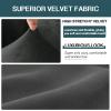 7-Piece Stretch Velvet Sofa Cover, 3 Seater Couch Slipcover with Separate Rests and Cushions Covers with Elastic Band Anti-Slip Furniture Pector (Dark Grey,Sofa | 7-Piece) view 4
