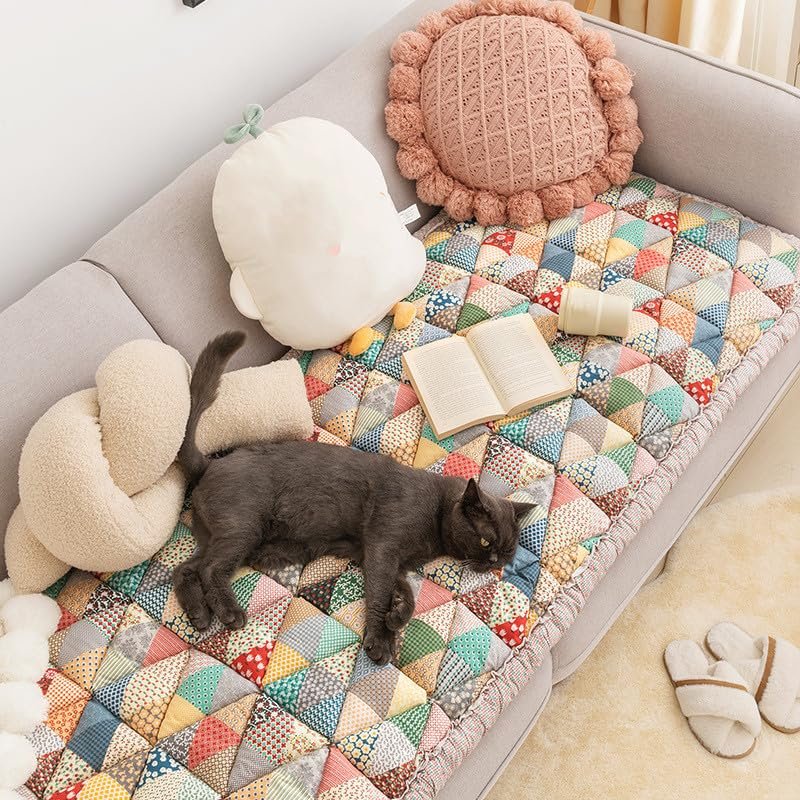 GardenChic Cotton Protective Couch Cover,Cat Dog Couch Cover Protector, A Chic Couch Cover for Pet Owners