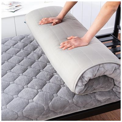 Buhelyc Japanese Floor Mattress, Extra Thick Folding Sleeping Pad with Anti-Slip Straps, Double, Single, Soft, Breathable, Warm, Comfortable, for Guests, Dormitories, Camping(Size:120x200cm,Color:A)