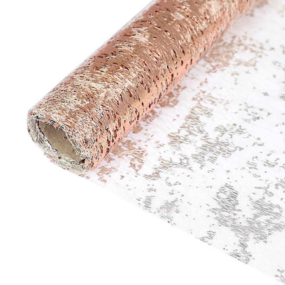 11x108 in Blush Metallic Polyester Thin Mesh Table Runner Party Decorations Wedding Event Reception Catering Home Supplies