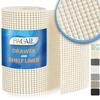 BAGAIL Drawer and Shelf Liner, 17.5 in X 10 Ft Non-Adhesive Shelf Liners for Kitchen Cabinets, Thick Strong Grip Liners for Desk, Shelves, Bathroom Drawers, Cabinet Protection - Cream view 1
