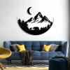 Cadeali Mountain Metal Wall Art, Rustic Forest Wall Decor, Bear Wilderness Artwork, Metal Bear Forest Decorations, Wildlife Lover Gift, Living Room Decor(Black, 30x23 inch / 76 x 58.5 cm) view 1