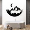 Cadeali Mountain Metal Wall Art, Rustic Forest Wall Decor, Bear Wilderness Artwork, Metal Bear Forest Decorations, Wildlife Lover Gift, Living Room Decor(Black, 30x23 inch / 76 x 58.5 cm) view 3