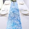 11x108 in Royal Blue Metallic Polyester Thin Mesh Table Runner Decoration Wedding Event Reception Catering Home Supplies view 2