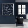 Cadeali Metal Wall Decor, Golden Ratio Metal Wall Art, Fibonacci Wall Art, Geometric Wall Art, Metal Wall Art, Fibonacci Spiral, Fibonacci Art, Wall Hangings (Sliver, 35 x 35 inch / 90 x 90 cm) view 1