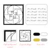 Cadeali Metal Wall Decor, Golden Ratio Metal Wall Art, Fibonacci Wall Art, Geometric Wall Art, Metal Wall Art, Fibonacci Spiral, Fibonacci Art, Wall Hangings (Sliver, 35 x 35 inch / 90 x 90 cm) view 3