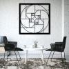 Cadeali Metal Wall Decor, Golden Ratio Metal Wall Art, Fibonacci Wall Art, Geometric Wall Art, Metal Wall Art, Fibonacci Spiral, Fibonacci Art, Wall Hangings (Sliver, 24 x 24 inch / 60 x 60 cm) view 2