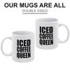 Estiyond Iced Coffee Queen 11 Oz Coffee Mug - White Mugs Great For Kitchen Set, Travel, And Hot Tea, Hot Chocolate,Retro Coffee Cups With Handle view 3