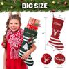 Printualist Personalized Striped Knit Christmas Stockings with Embroidered Name (18 inch) - Custom Striped Knitted Red Green Stocking Fireplace for Family Decorations Holiday 2025 Xmas Gift - 5 Pack view 2