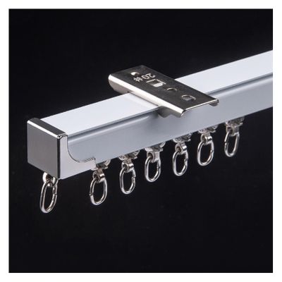 TZUFA Ceiling Curtain Track for 1m - 6m, Aluminium Curtain Rail, White Curtain Track with Silent Rollers, Heavy Duty Curtain Rod for Room Divider (Color : Ceiling Mounted, Size : 4m(4 * 1m))