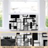 Indoor Air Conditioner Covers, Modern Art Geomrtry Black and White Gray Block Durable Insulation AC Covers for Inside Window Unit with Elastic Strap 25 x 18 x 3.5 inches view 3