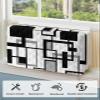 Indoor Air Conditioner Covers, Modern Art Geomrtry Black and White Gray Block Durable Insulation AC Covers for Inside Window Unit with Elastic Strap 25 x 18 x 3.5 inches view 4
