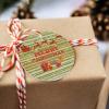 Christmas Ornaments, Christmas Green Stripe Santa Claus Gift Ornaments for Christmas Tree Ceramics Hanging Ornament for Xmas Holiday Party Decorations 3 Inch Round view 3