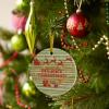 Christmas Ornaments, Christmas Green Stripe Santa Claus Gift Ornaments for Christmas Tree Ceramics Hanging Ornament for Xmas Holiday Party Decorations 3 Inch Round view 4