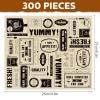 Chinco 300 Pieces Newsprint Wax Paper Sheets Newspaper Theme Food Wrap Paper Grease Resistant Tray Liners Waterproof Wrapping Tissue Food Picnic for Kitchen Baking Hamburger (Kraft Background) view 2