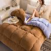 YWBXSHKD Super Warm Lamb Quilt Blanket 59x78in2kg, Warm Cashmere Quilt Single Double, Extra Fluffy Comforter, Wool Autumn Thickened Warm Gift Quilt view 1