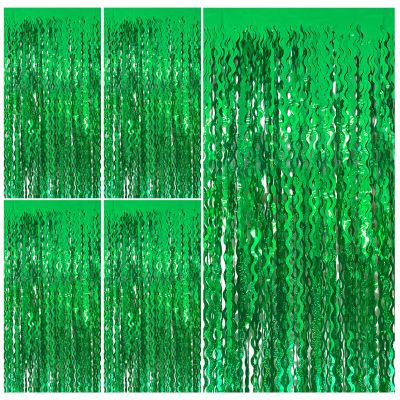Tinsel Foil Fringe Curtains Wavy Backdrop for Parties Sparkle Metallic Wavy Foil Fringe Backdrop Curtain for Party Decorations Photo Booth Props for Birthday Graduation Wedding