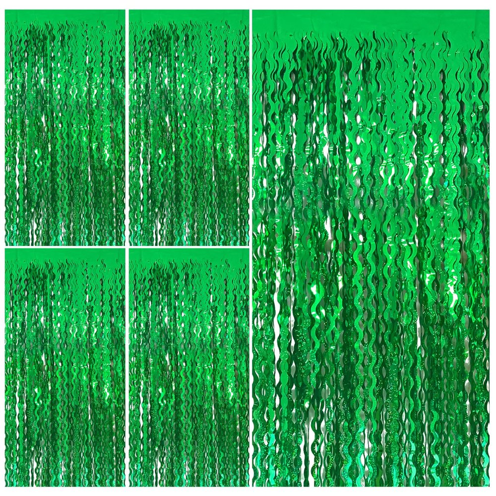 Tinsel Foil Fringe Curtains Wavy Backdrop for Parties Sparkle Metallic Wavy Foil Fringe Backdrop Curtain for Party Decorations Photo Booth Props for Birthday Graduation Wedding