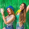Tinsel Foil Fringe Curtains Wavy Backdrop for Parties Sparkle Metallic Wavy Foil Fringe Backdrop Curtain for Party Decorations Photo Booth Props for Birthday Graduation Wedding view 3