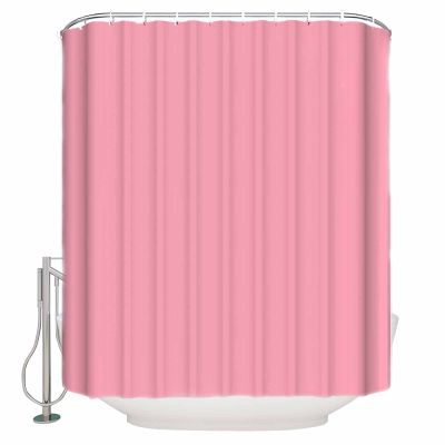 Shower Curtain, Pure Pink Solid Color for Girls Washable Shower Curtain with Hooks Bath Decor Fabric Shower Curtains for Bathroom, Hotel, Stalls, Bathtubs, 72x72 in